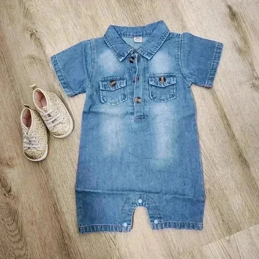 Baby denim romper 9-12 M UNISEX